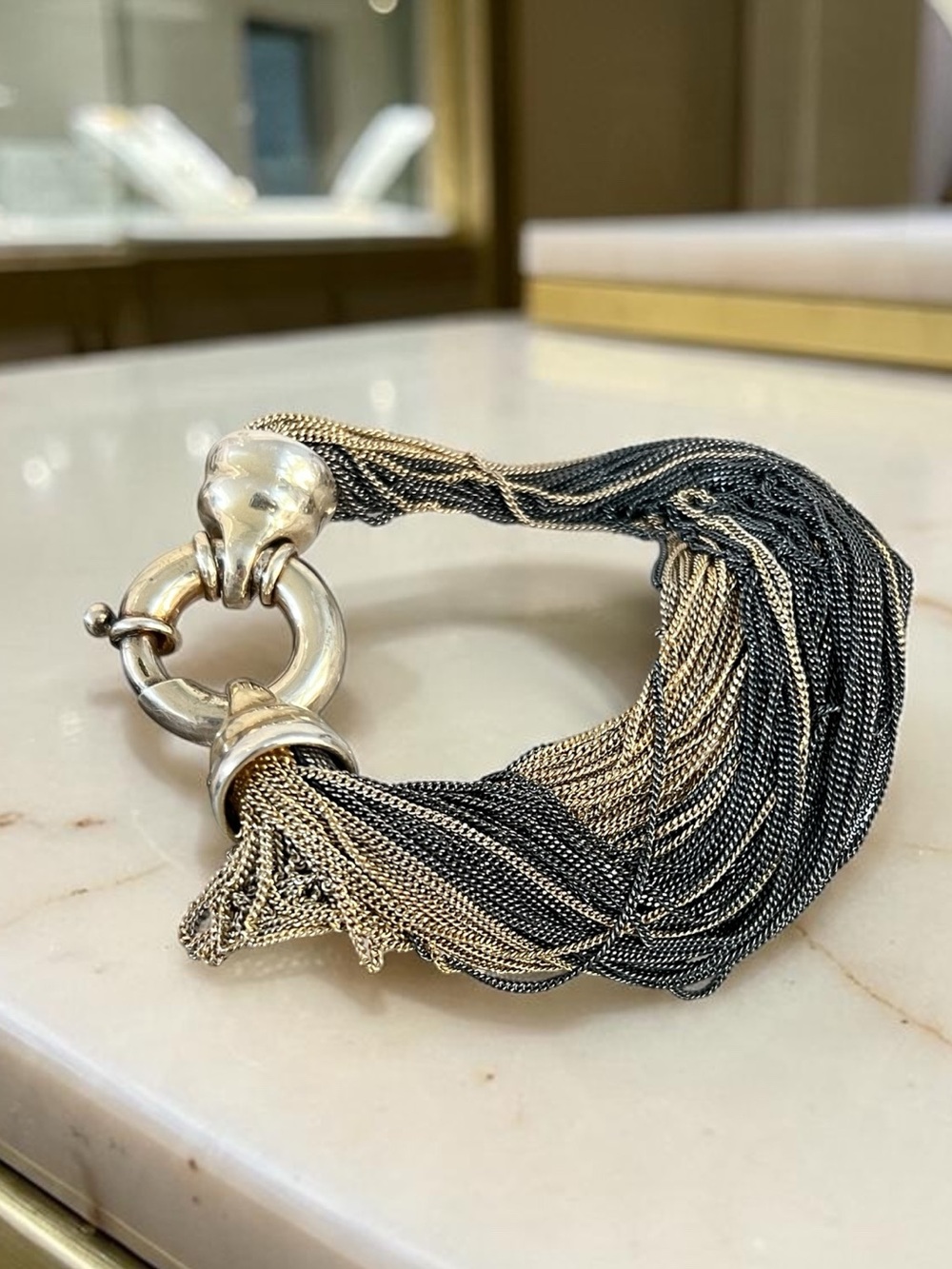 Vintage 1990s Solid Sterling Silver Bracelet 7in 73 Grams